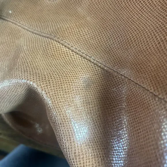 Vintage Makowsky Satchel Bag Brown Leather Large Handbag 16x9x7 Chic Style - Picture 13 of 16